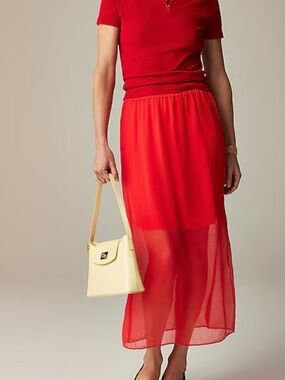 J CREW RED W MINI UNDER SKIRT